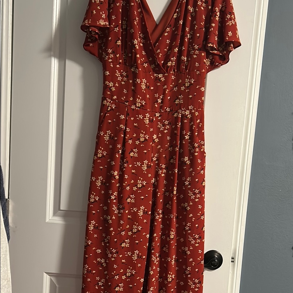 Floral Red Jumpsuit